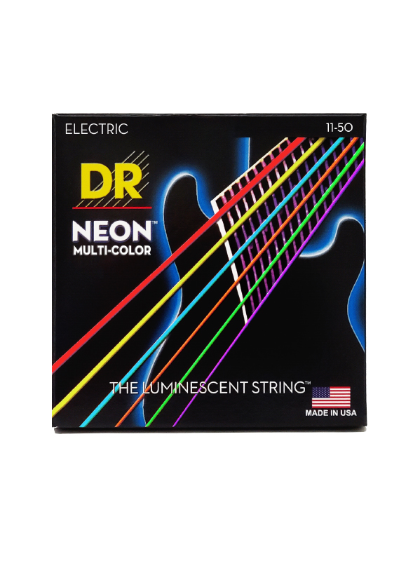 HI-DEF NEON MULTI-COLOR Colored Electric Guitar Strings - Heavy 11-50