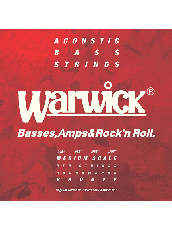 Red Strings, 4 strings Medium Scale Bronze Acoustic Bass 45-105