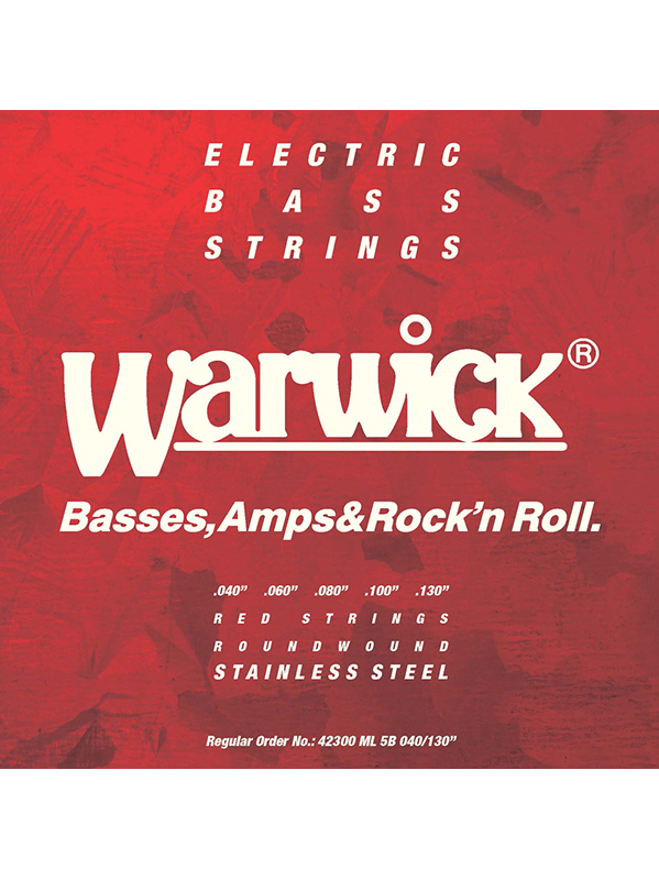 Red String, 5 strings Medium Light Low B 40-130 - Stainless Steel