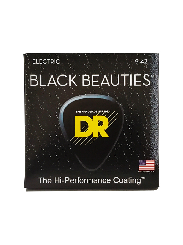 BLACK BEAUTIES - Light 9-42 - BLACK Colored Electric Guitar Strings